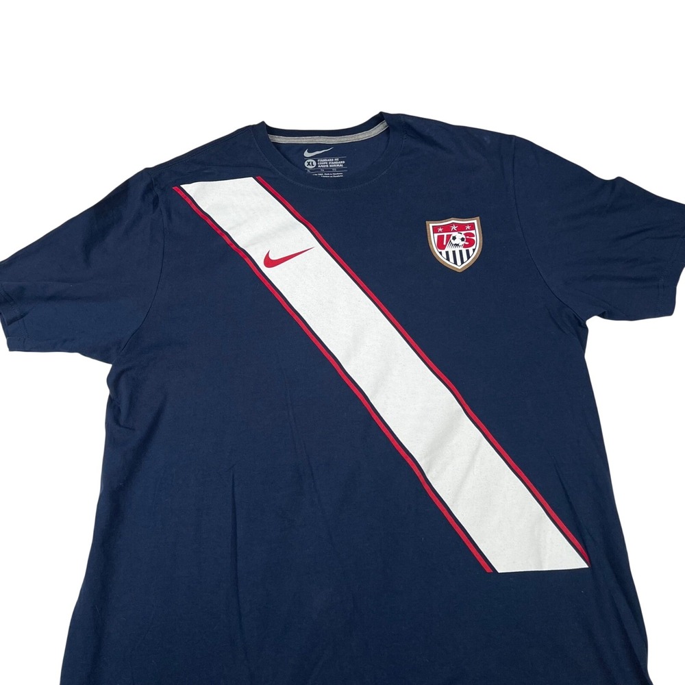 Nike US Soccer USA 10 Navy Blue Graphic T-Shirt Mens XL Standard Fit Vintage Tee